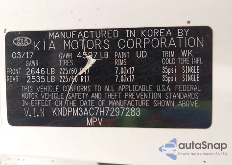 2017 Kia Sportage Lx from USA, damaged, VIN KNDPM3AC7H7297283